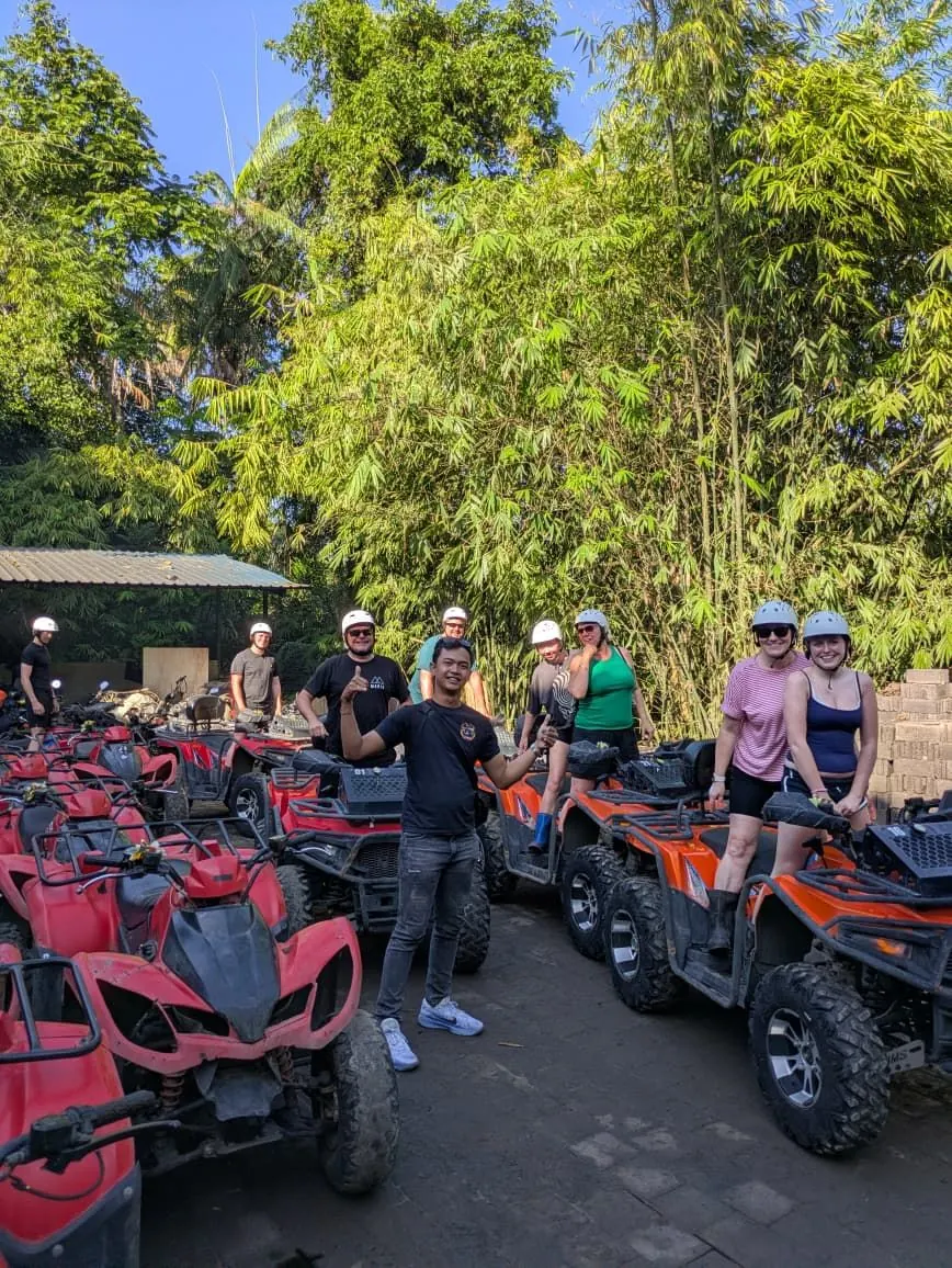 Guests on ATVs in the jungle