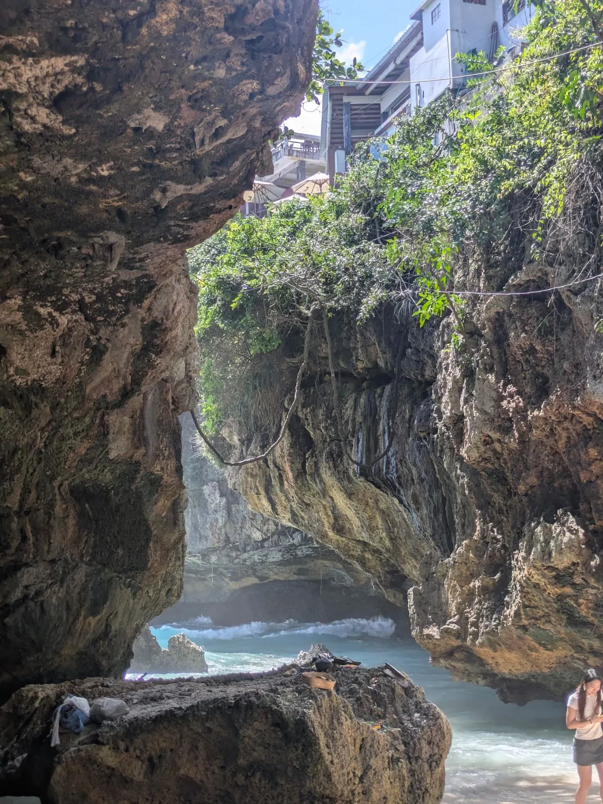 Rocky beach and sea cave