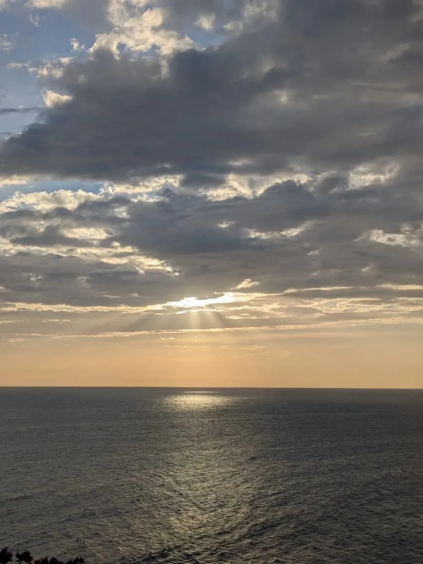 Sunset over the sea off Bali