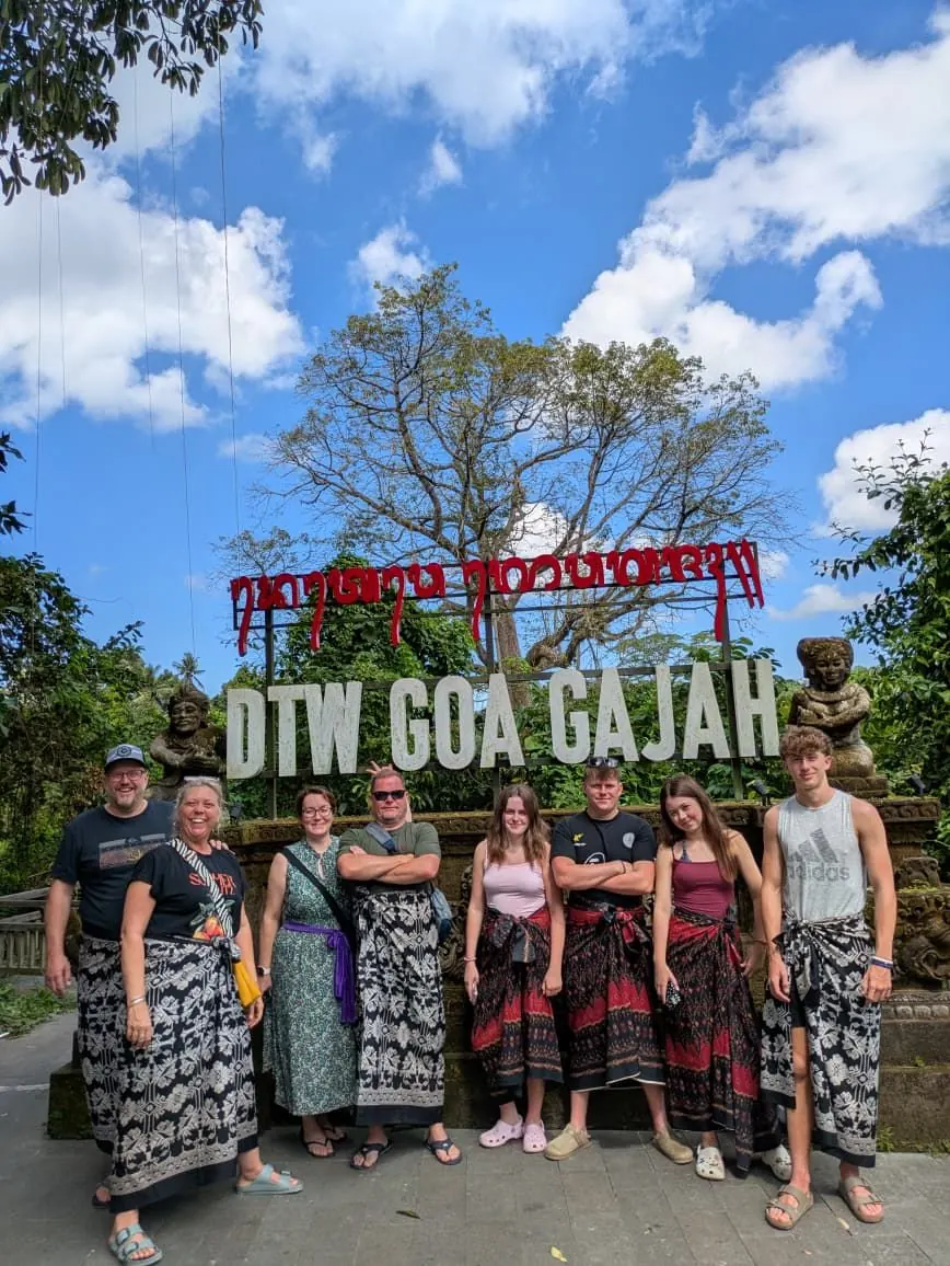 Guests at Goa Gajah temple